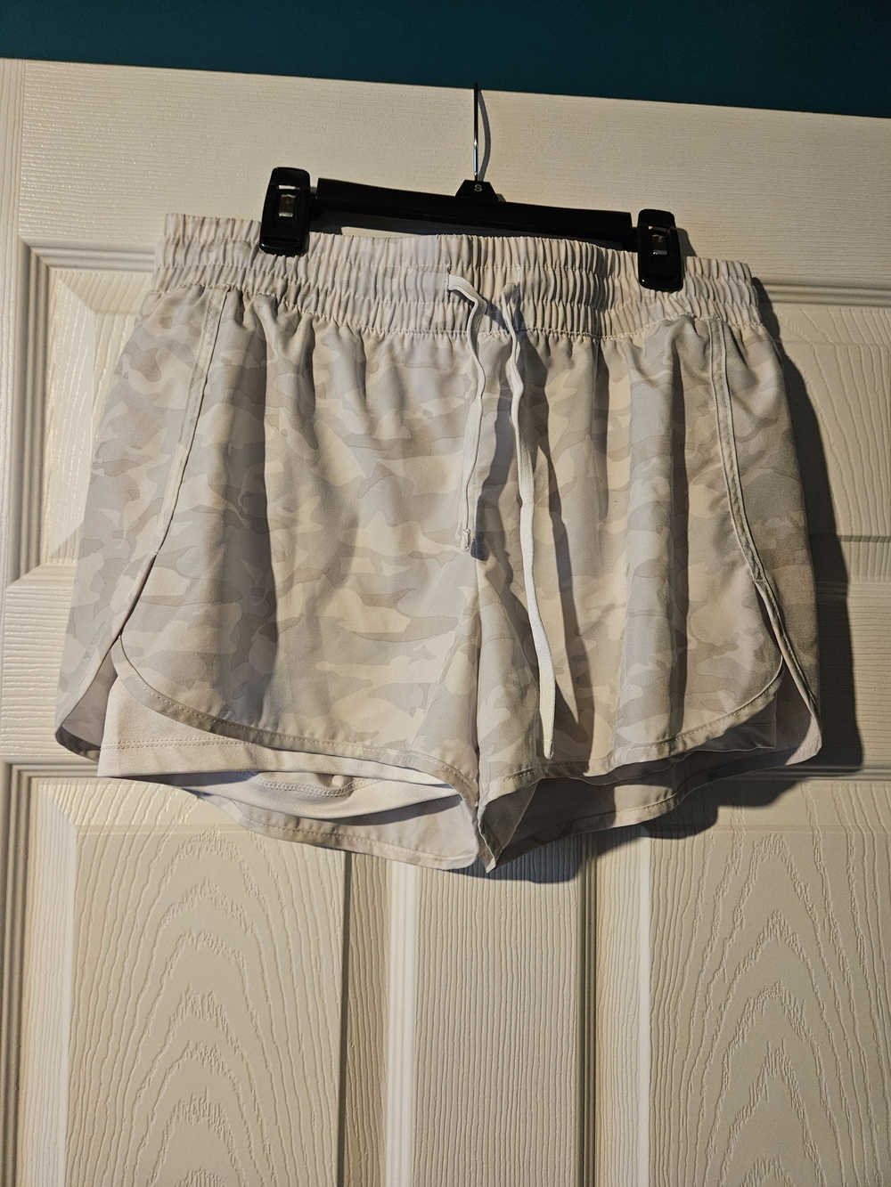 Velocity Women's Camo Athletic Shorts in White and Gray